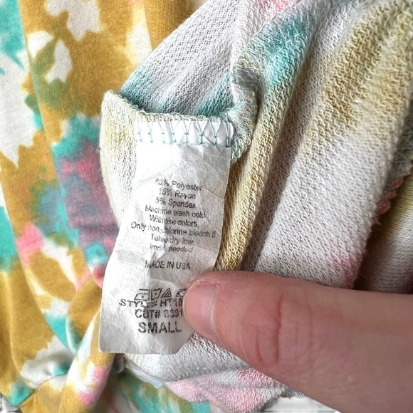 Pink Lily Tie Dye Pink Blue Gold Crewneck Pullover Jumper Sweatshirt Size Small - Picture 8 of 13